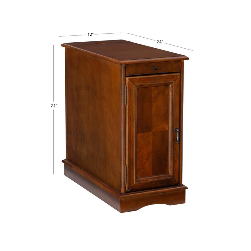 Rectangular Accent Table with USB and Storage Compartment - 24" - Hazelnut Brown