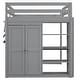 preview thumbnail 6 of 16, Full Loft Bed with Wardrobe, Shelves, and LED Light - Gray