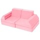 preview thumbnail 21 of 28, 10-Piece Modular Convertible Kids Play Couch Sofa Set with Removable Velvet Covers Pink