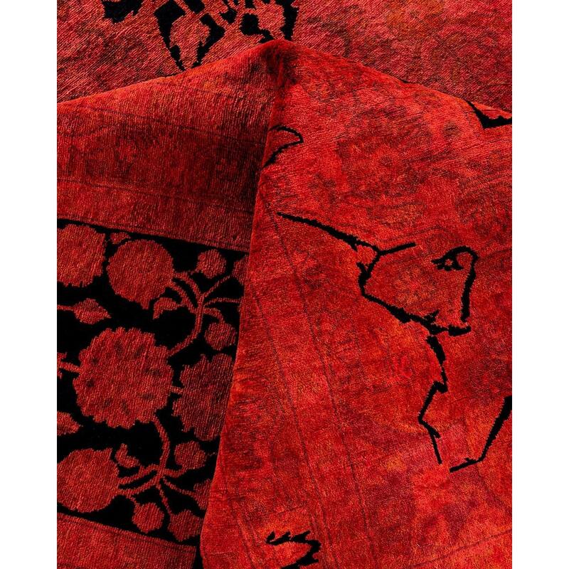 Contemporary Overdyed Wool Hand Knotted Area Rug - 9' 3" x 12' 3"