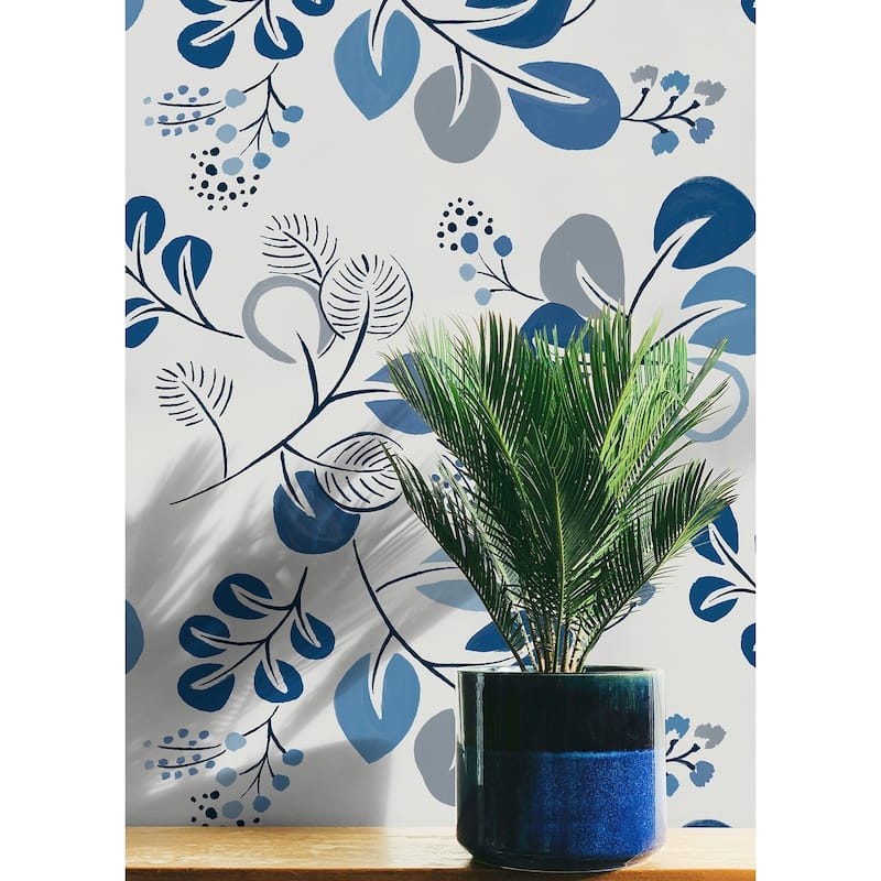 Roux Blue Peel and Stick Wallpaper