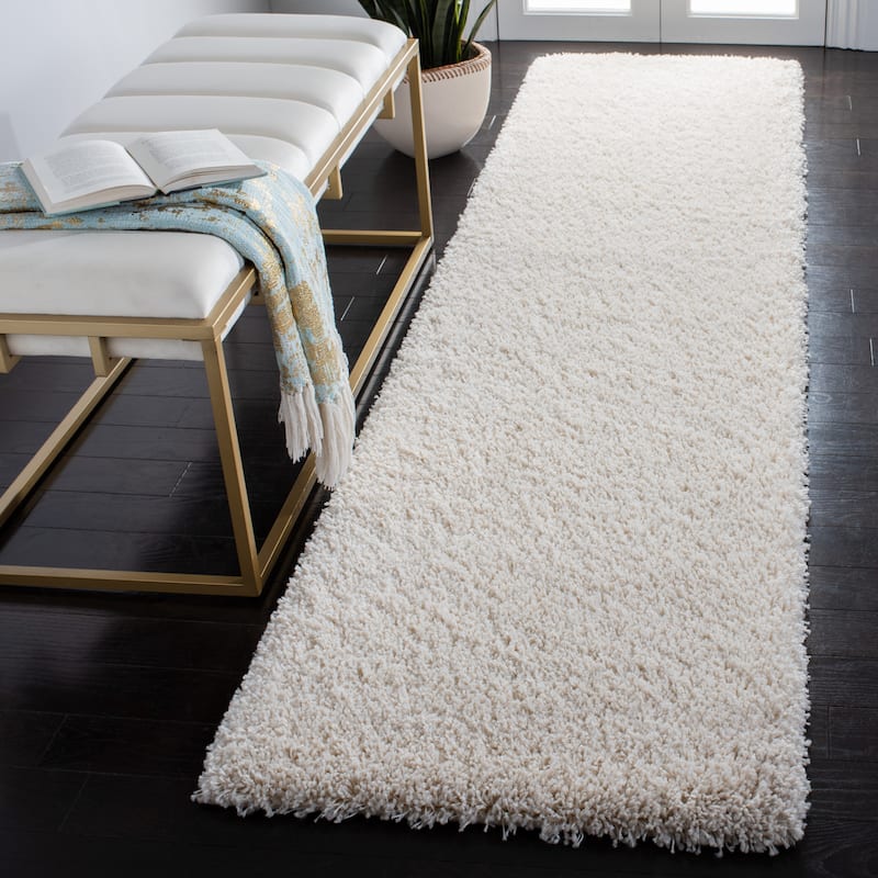SAFAVIEH California Premium Shag Izat 2-inch Thick Area Rug - 2'3" x 9' Runner - Ivory