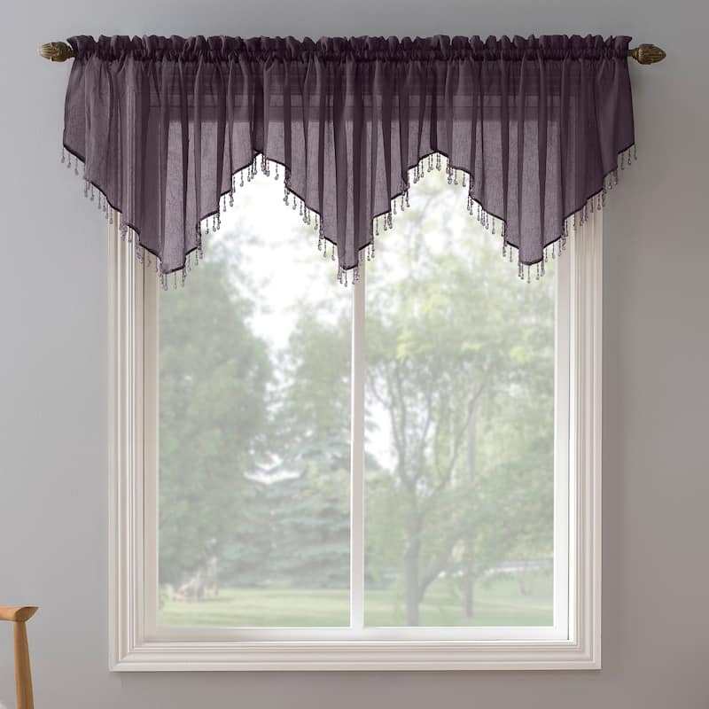 No. 918 Erica Sheer Crush Voile Single Ascot Curtain Valance - 51x24 - Fig