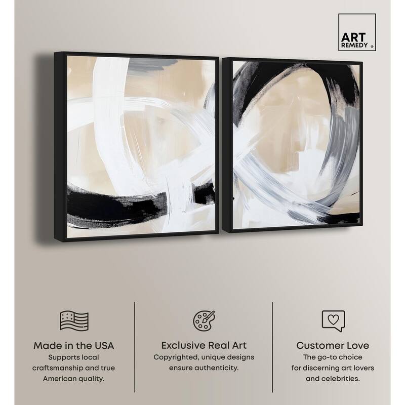 Neutral Interplay I Canvas Set of 2 by Art Remedy