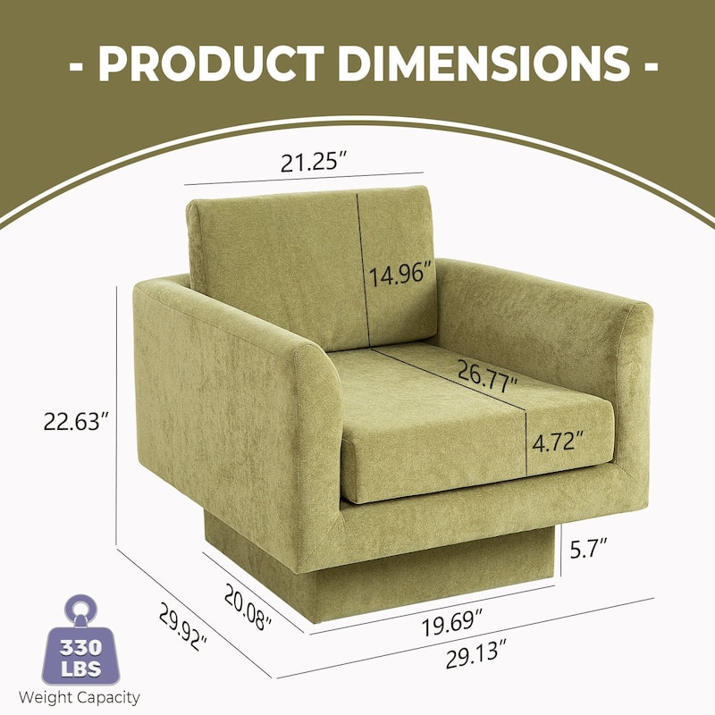 360° Swivel Accent Chair Modern Upholstered Living Room Chair Barrel Chairs