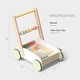 preview thumbnail 5 of 4, Wooden Baby Walker with Building Blocks, Push Toys for Babies Learning to Walk - BROWN