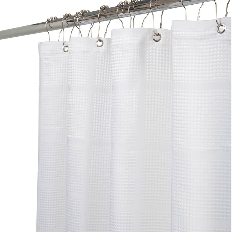 Elle Décor Jacquard Solid Weave Shower Curtain in Grey