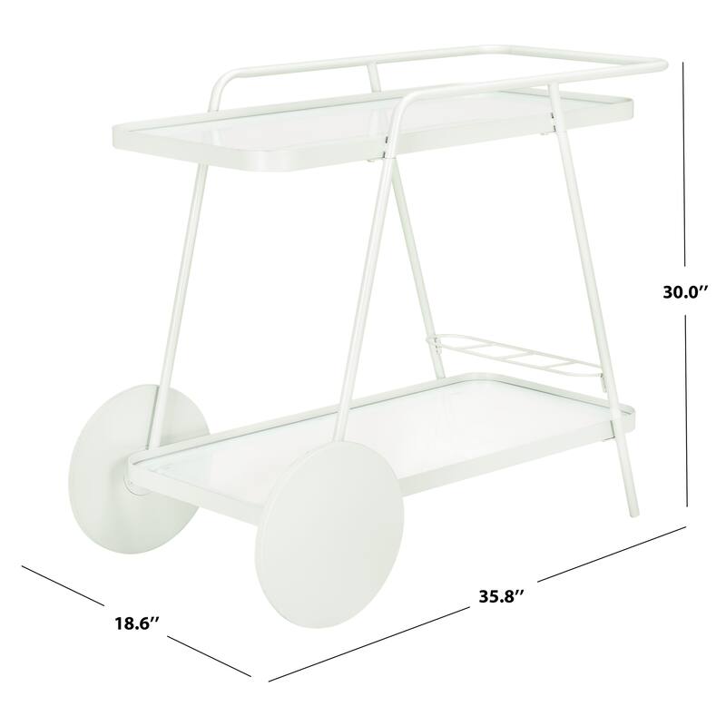 SAFAVIEH Home Zunia 2 Tier Bar Cart - 36"W x 19"D x 30"H