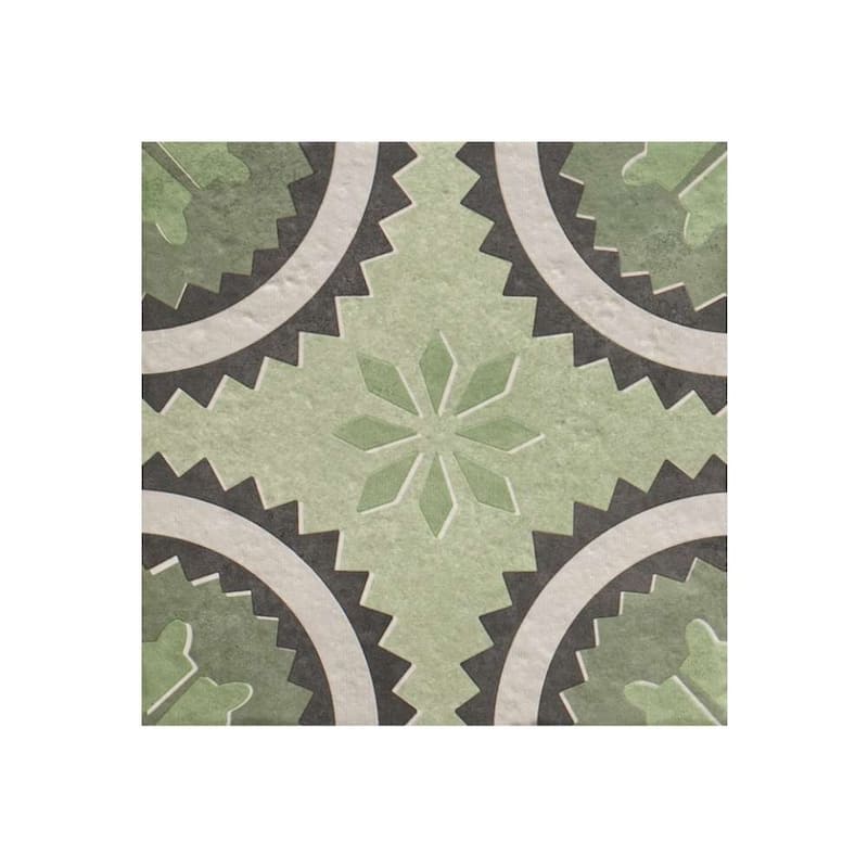 Verity Poppy 8x8 Matte Porcelain Encaustic Tile - Floor, Wall, Backsplash