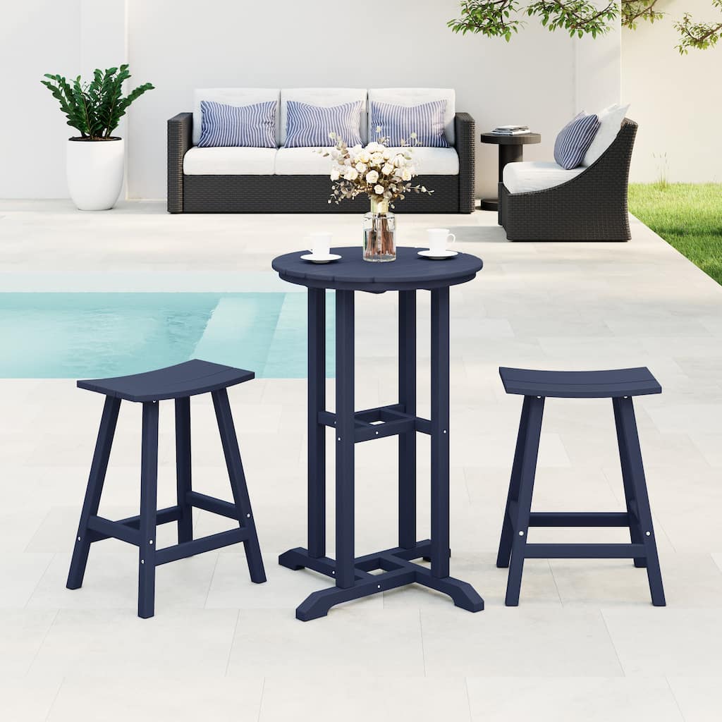 Laguna Hdpe All Weather Outdoor Patio Bistro Counter Set (3-Piece Set)