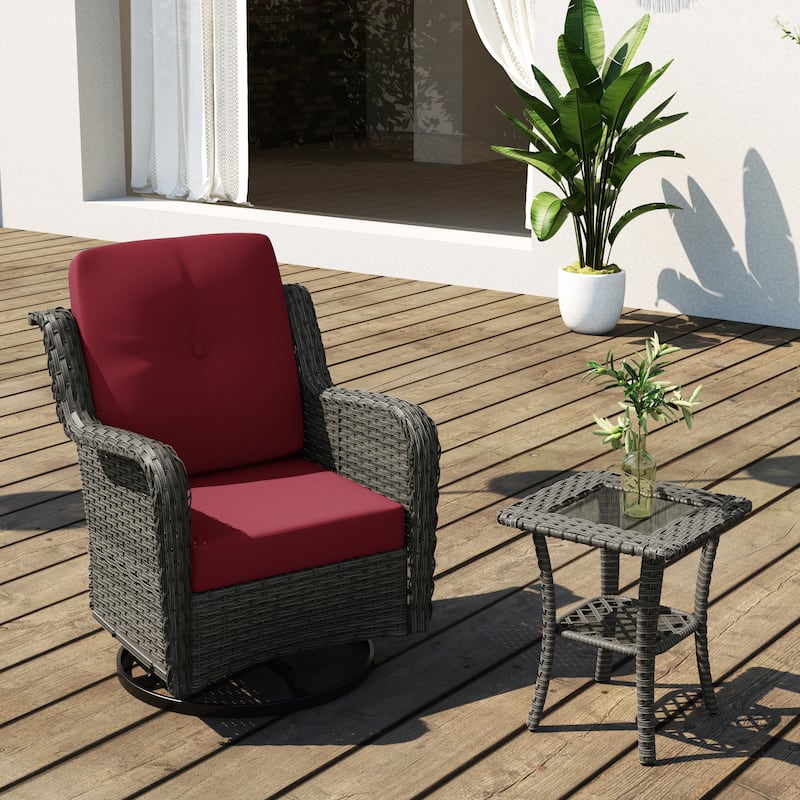 Outdoor Rattan Rocker Wicker Swivel Rocking Chair