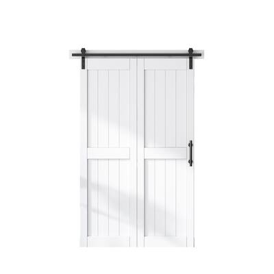Sanding 24in./28in./30in./36in./44in./48in.x 84in. MDF Bi-Fold Barn Door with Hardware Kit ,Covered with Water-Proof PVC Surface