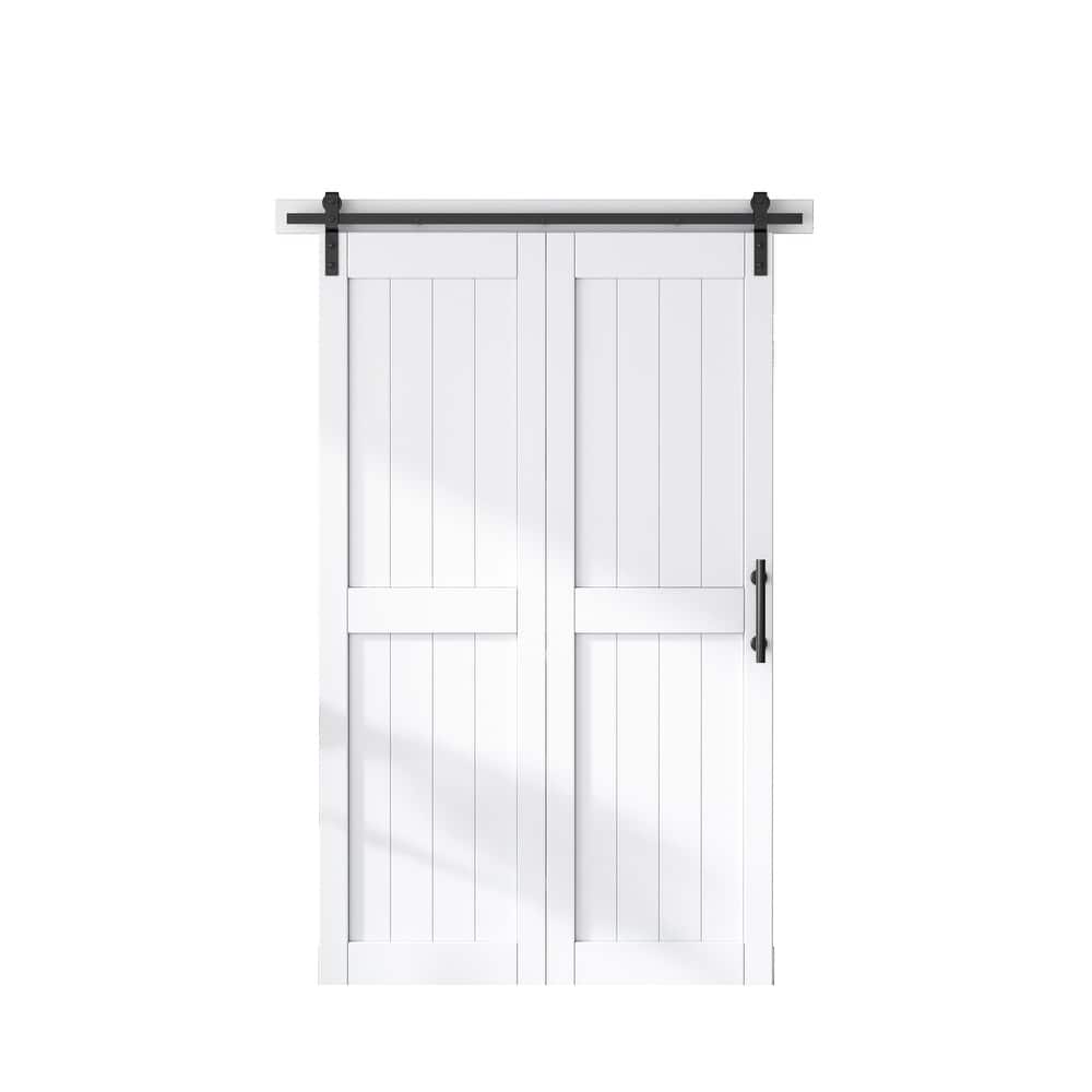Sanding 24in./28in./30in./36in./44in./48in.x 84in. MDF Bi-Fold Barn Door with Hardware Kit ,Covered with Water-Proof PVC Surface