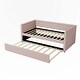preview thumbnail 13 of 19, Upholstered Daybed with Trundle for Guest Room