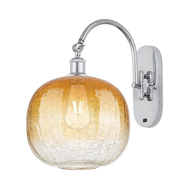 Innovations Lighting Endless Possibilities Ballston - Brookhaven Sphere - 1 Light 11" Swiveling Sconce - Polished Chrome/Amber