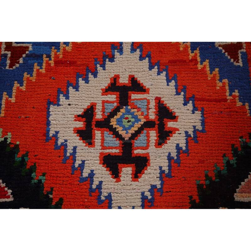 Orange Tribal Anatolian Oriental Runner Rug Handmade Silk Carpet - 3'0"x 13'3"