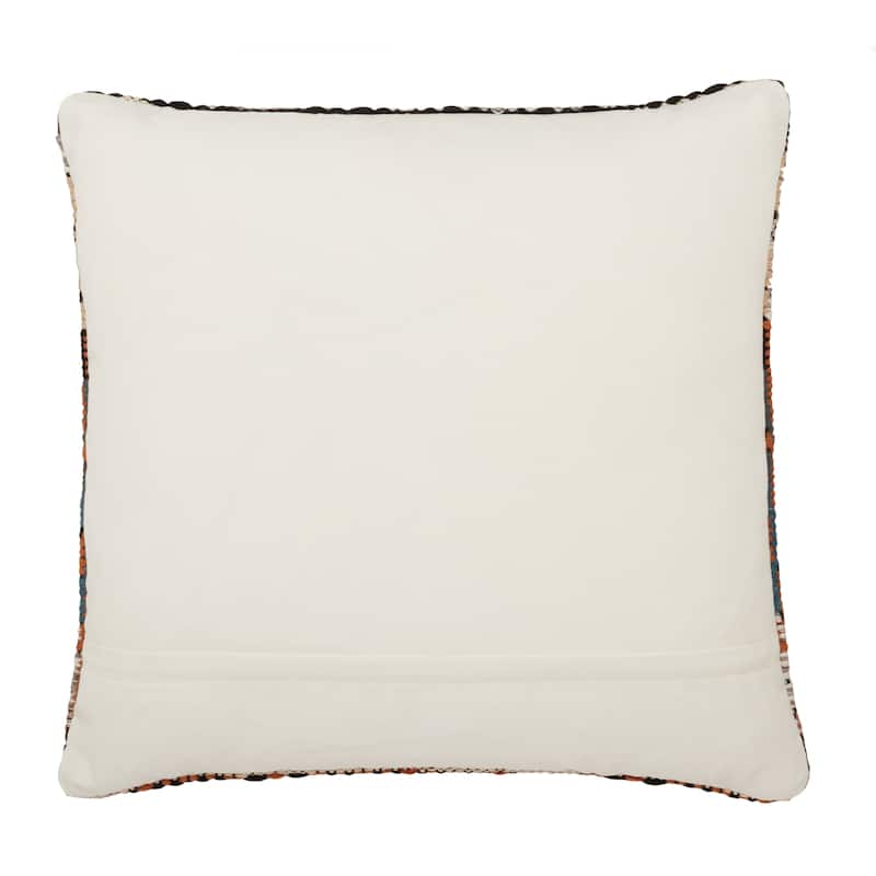 Merethe Indoor/ Outdoor Orange/ Blue Trellis Pillow