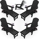 preview thumbnail 9 of 52, WINSOON All Weather HIPS Folding Adirondack Chair with Ottoman, 5-Gear Adjustable Backrest and Retractable Ottoman Set of 4 Black x4