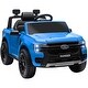 preview thumbnail 1 of 6, Ford Ranger 12V Kids Ride-On Truck with Remote Control, LED Headlights, Toy Storage, Music & Spring Suspension - Blue Kids - Blue