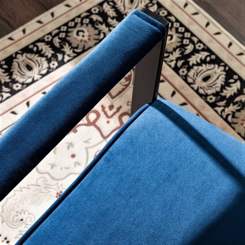 Hosam 25.4" Velvet Upholstery Metal Arms Chair