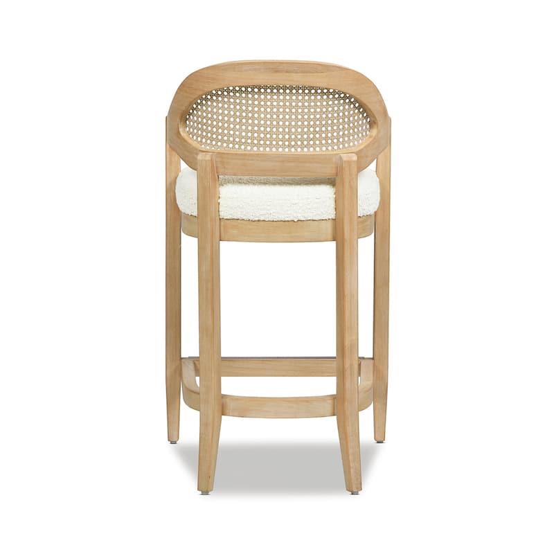 Americana Mid-Century Modern Rattan Cane Back Counter and Bar Stool
