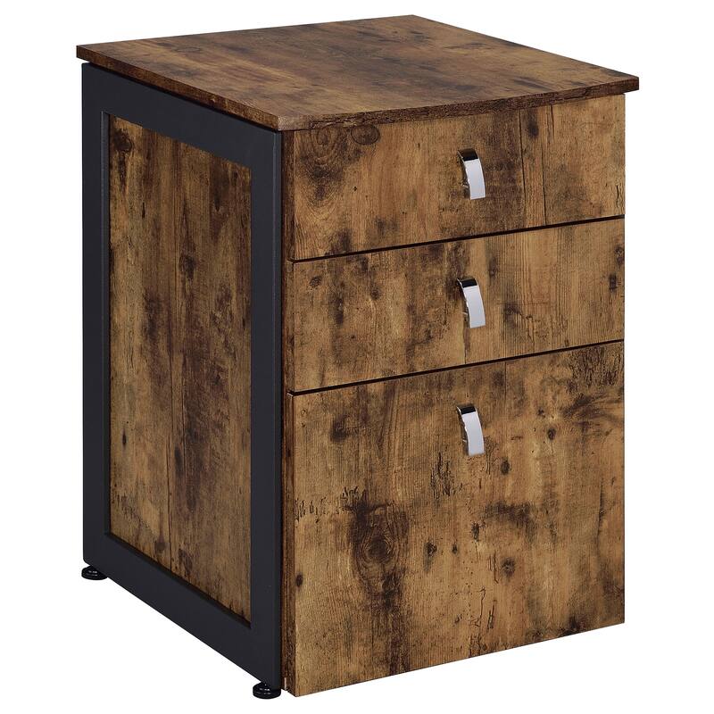 Estrella Rustic Nutmeg 3-drawer File Cabinet - Rustic Nutmeg - Letter