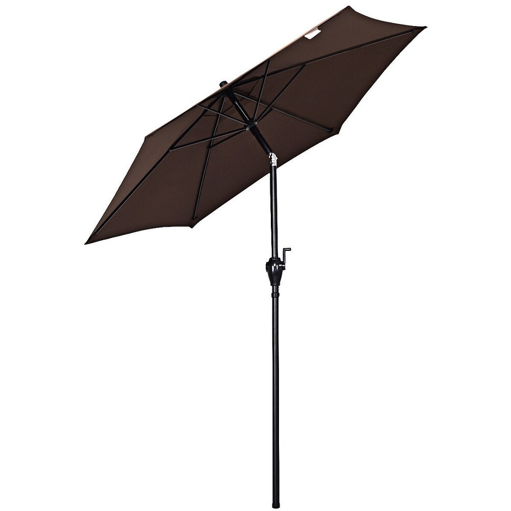Overstock6 3ft Outdoor Patio Easy Tilt Umbrella Sun Shade Tan Dailymail