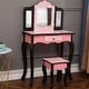 preview thumbnail 2 of 6, Three-Fold Mirror Single Drawer Kids Dresser Red Leopard Print