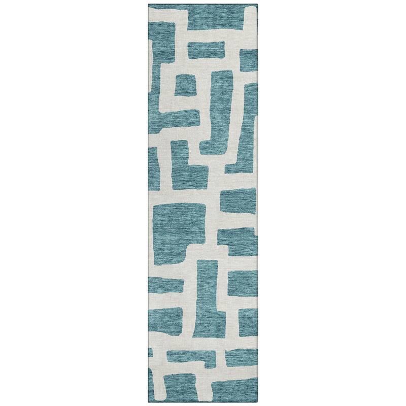 Machine Washable Indoor/ Outdoor Chantille Geo Contemporary Rug