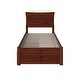 preview thumbnail 6 of 7, Metro Twin XL Platform Bed with Footboard and 2 Drawers in Walnut