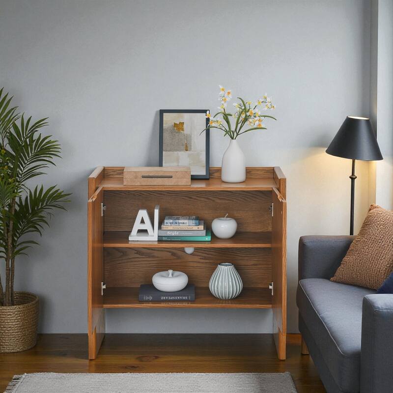 Rustic Buffet Sideboard Cabinet with Doors, Mid-Century Modern Storage Cabinet for Entryway, Living Room, Kitchen