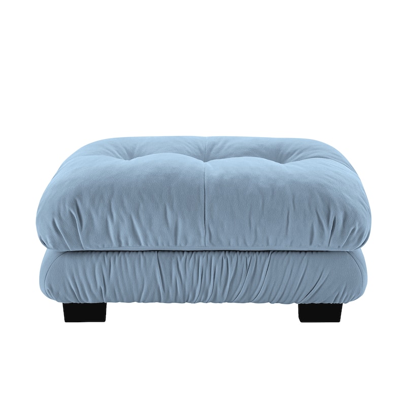 36.30" Modern Tufted Sofa Stool Ottomans, Chenille Upholstered Ottoman