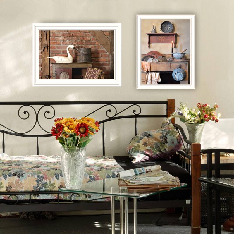 2-Piece Framed Wall Art Set - Home Sweet Home, White Frame