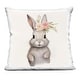 preview thumbnail 1 of 5, Stupell Fun Bunny with Flowers Decorative Printed Throw Pillow Design by Lazar Studio Polyester - Accent - Single - Off-White