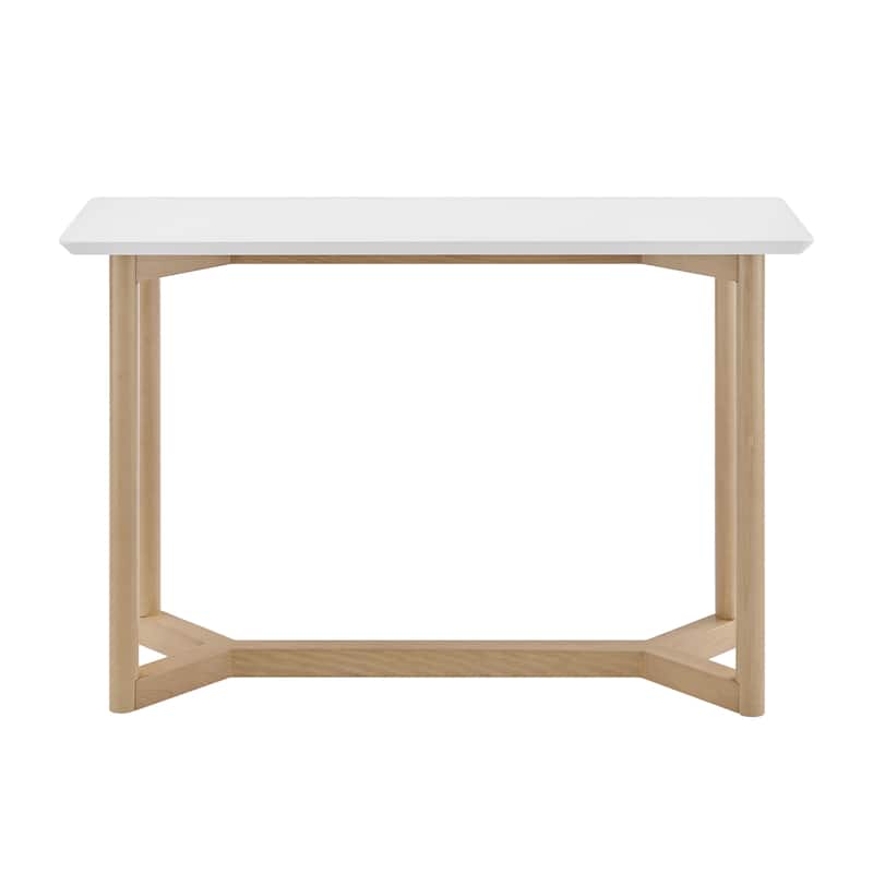 HomeRoots 47" Natural And White Solid Wood Sled Console Table - 47.00 in. x 30.00 in. x 15.50 in.
