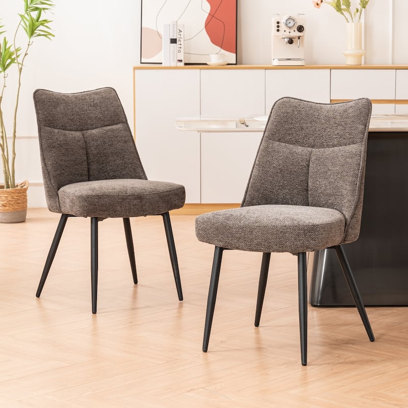 Dining Chairs Set of 2, Soft Cushioned Kitchen Chairs - Coffee