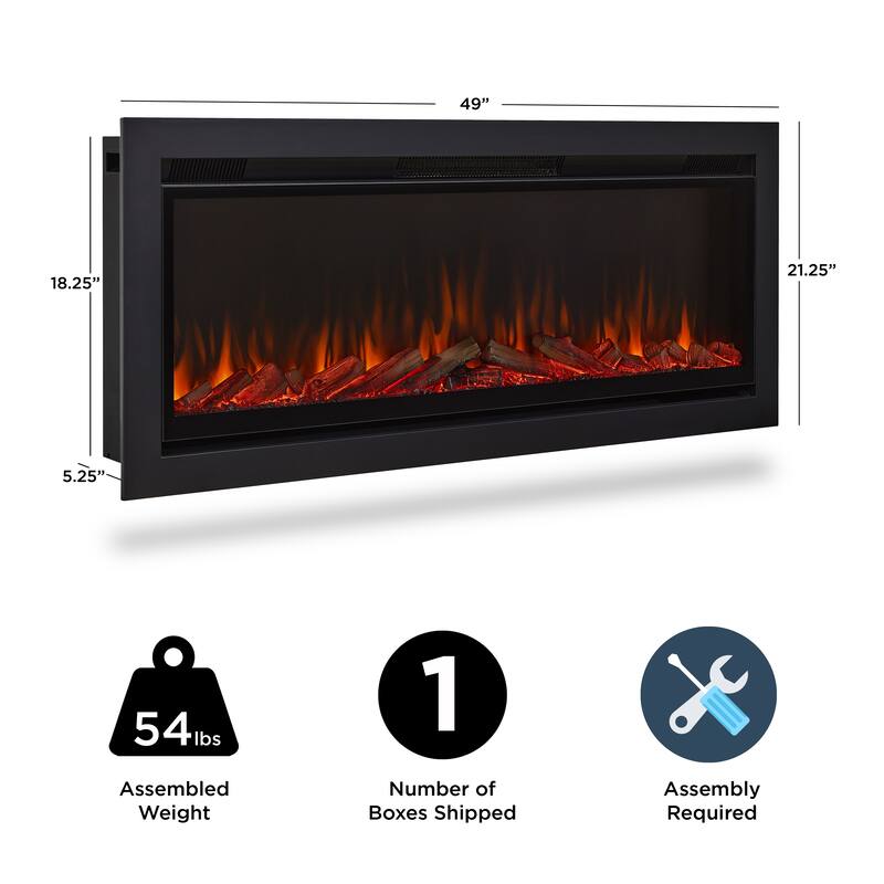 Wall Mount or Recessed Electric Fireplace Insert by Real Flame