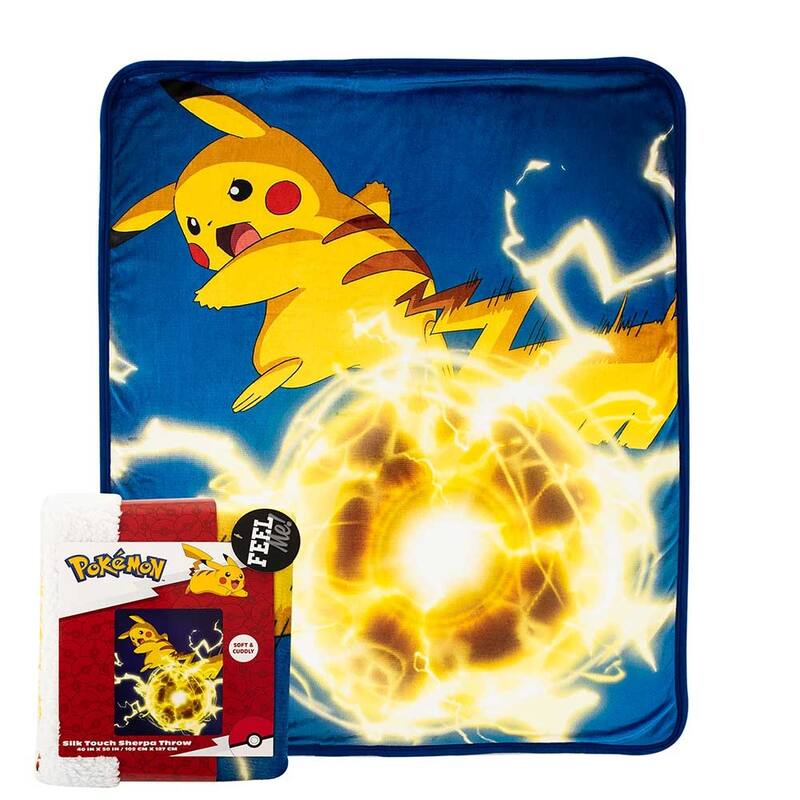 Pokemon Electro Shock Silk Touch Sherpa Throw Blanket