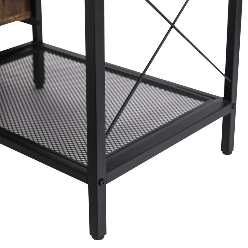 TV Stand Console Entertainment Center with Storage Shelves