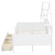 preview thumbnail 9 of 26, Wood House Platform Beds with LED, Storage Shelves, Drawers and Guardrail, Full Size Bed Frame w/Slats Support for Kids
