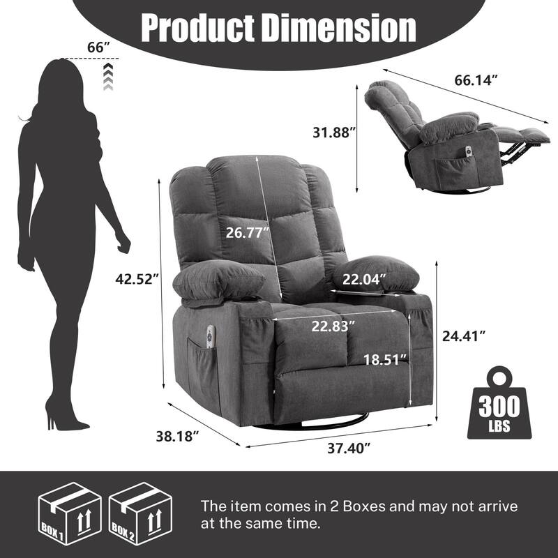 Oversized Massage Rocking Recliner for Living Room