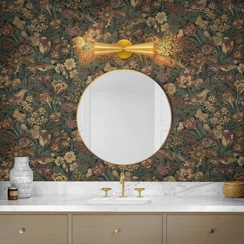 2-Light Up & Down Dual Cone Dimmable Vanity Light Horn Hourglass Pinhole Wall Sconce