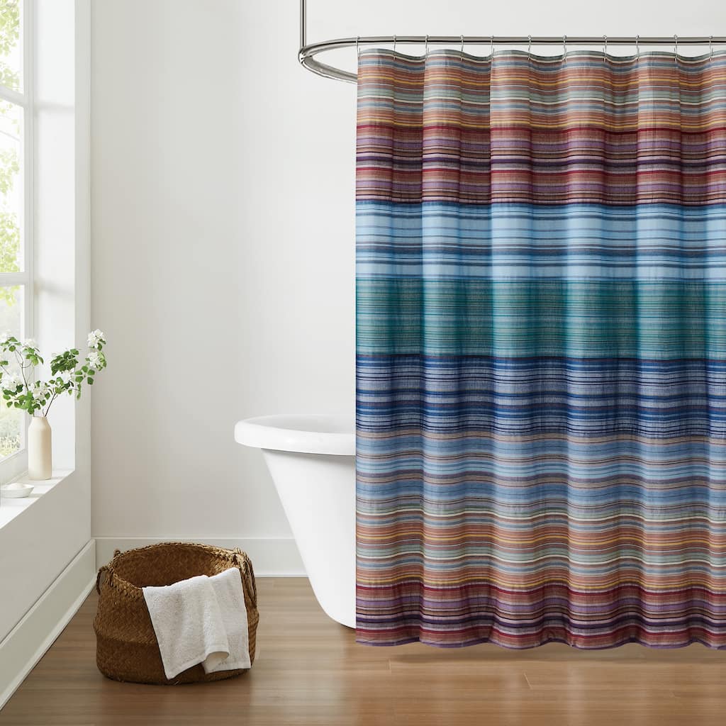 Brooklyn Loom Met Stripe Yarn Dye Shower Curtain