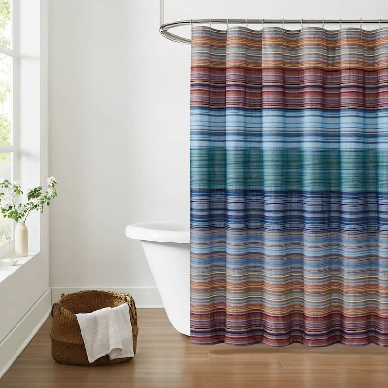 Brooklyn Loom Met Stripe Yarn Dye Shower Curtain - 72x72