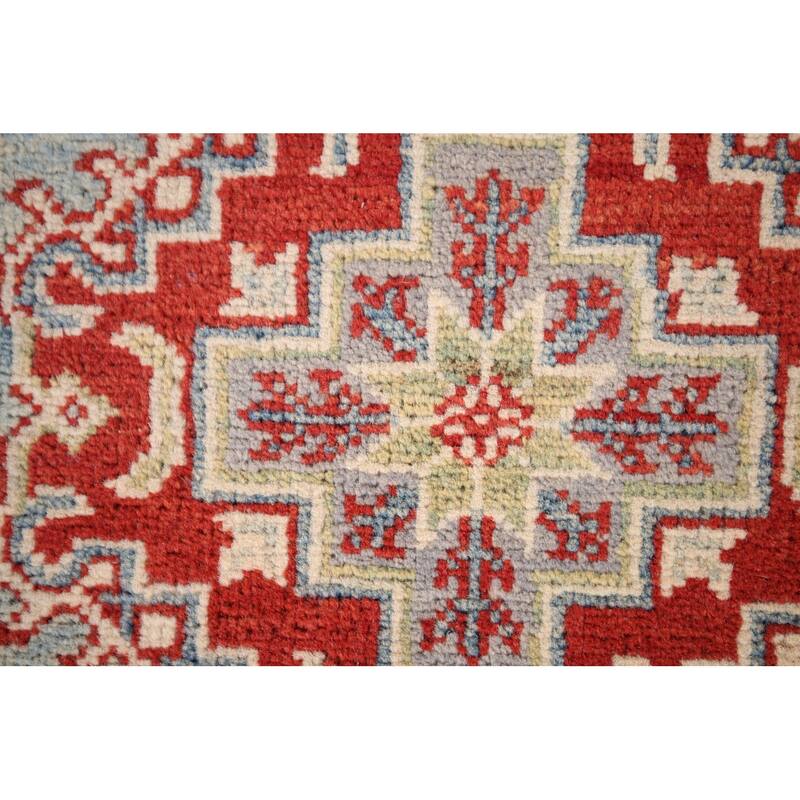 Light Blue Kazak Accent Rug Hand-Knotted Traditional Wool Carpet - 2'9" x 4'0"