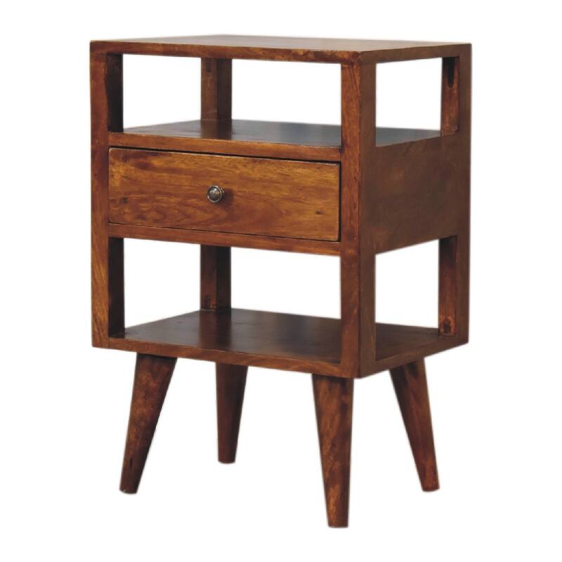 HomeRoots 24" Chestnut Solid Wood One Drawer Nightstand
