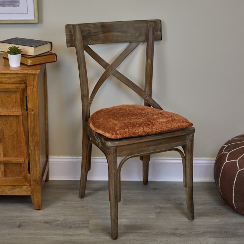 Klear Vu The Gripper Non-Slip Plush Dining Chair Pads - Set of 2 - Spice