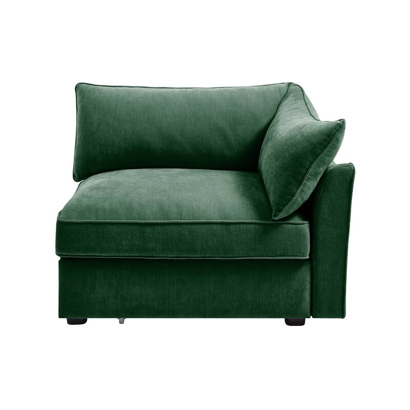Green Chenille Sofa with Storage and Multiple Configurations - Multi-Color