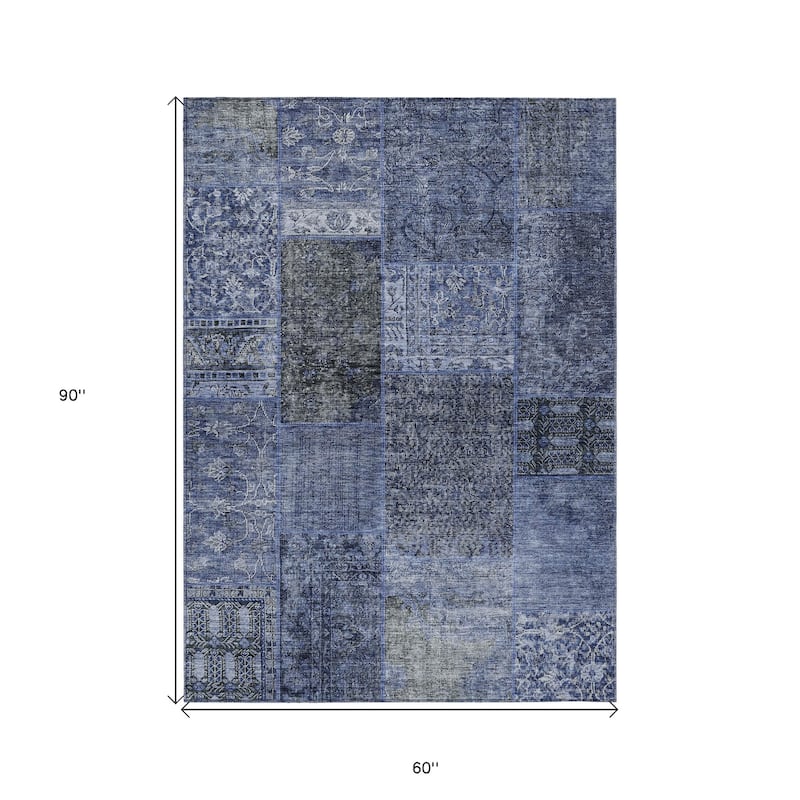 HomeRoots Patchwork Transitional Rectangle Outdoor Rug