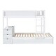 preview thumbnail 5 of 15, Stylish Design Wood Bunk Bed with Maximized Storage Space, Build-in Ladder and Desk, White